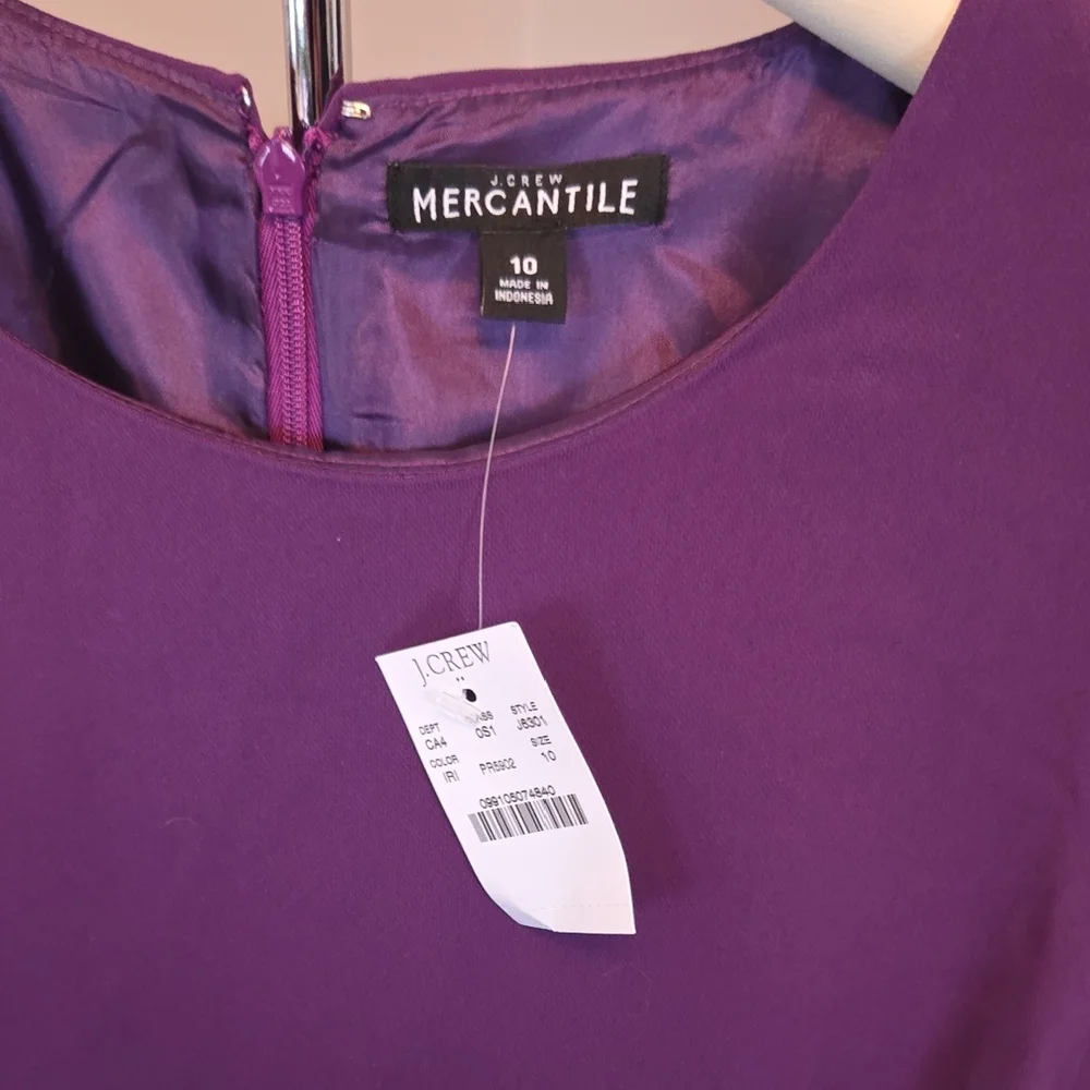 J. Crew Mercantile Rich Purple Midi Dress NWT - Picture 2 of 4